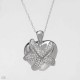 2.10 CTW CZ Sterling Silver Heart 18" Necklace